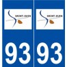 93 Saint-Ouen logo autocollant plaque stickers ville