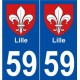 59 Lille blason autocollant plaque stickers ville