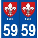 59 Lille blason autocollant plaque stickers ville