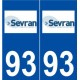 93 Sevran logo autocollant plaque stickers ville