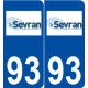 93 Sevran logo autocollant plaque stickers ville