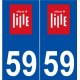 59 Lille logo autocollant plaque stickers ville
