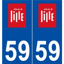 59 Lille logo autocollant plaque stickers ville