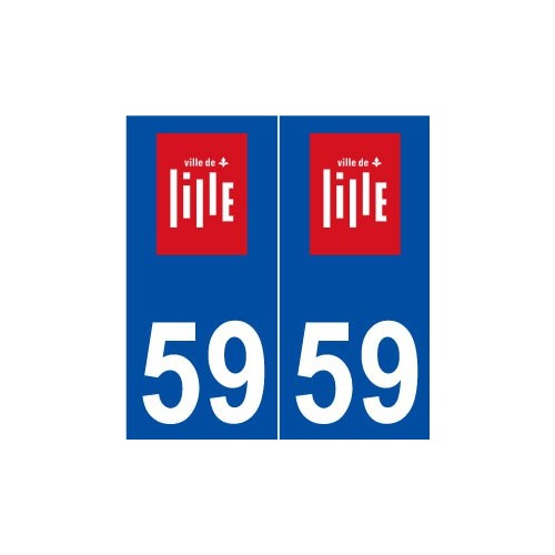 59 Lille logo autocollant plaque stickers ville