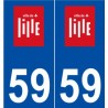 59 Lille logo autocollant plaque stickers ville