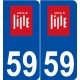 59 Lille logo autocollant plaque stickers ville