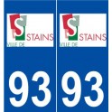 93 Stains logo autocollant plaque stickers ville