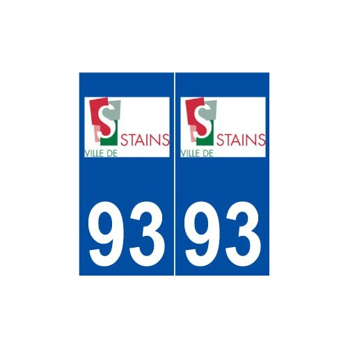 93 Stains logo autocollant plaque stickers ville