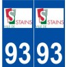 93 Stains logo autocollant plaque stickers ville
