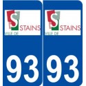 93 Stains logo autocollant plaque stickers ville