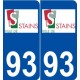 93 Stains logo autocollant plaque stickers ville