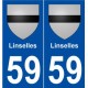 59 Linselles blason autocollant plaque stickers ville