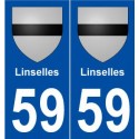 59 Linselles blason autocollant plaque stickers ville