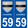 59 Linselles blason autocollant plaque stickers ville