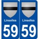 59 Linselles blason autocollant plaque stickers ville