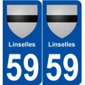 59 Linselles blason autocollant plaque stickers ville