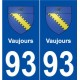 93 Vaujours blason autocollant plaque stickers ville