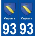 93 Vaujours blason autocollant plaque stickers ville