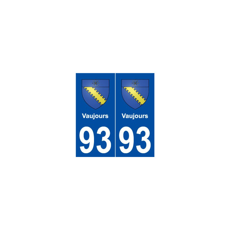 93 Vaujours blason autocollant plaque stickers ville