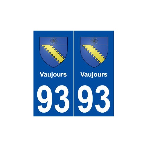 93 Vaujours blason autocollant plaque stickers ville