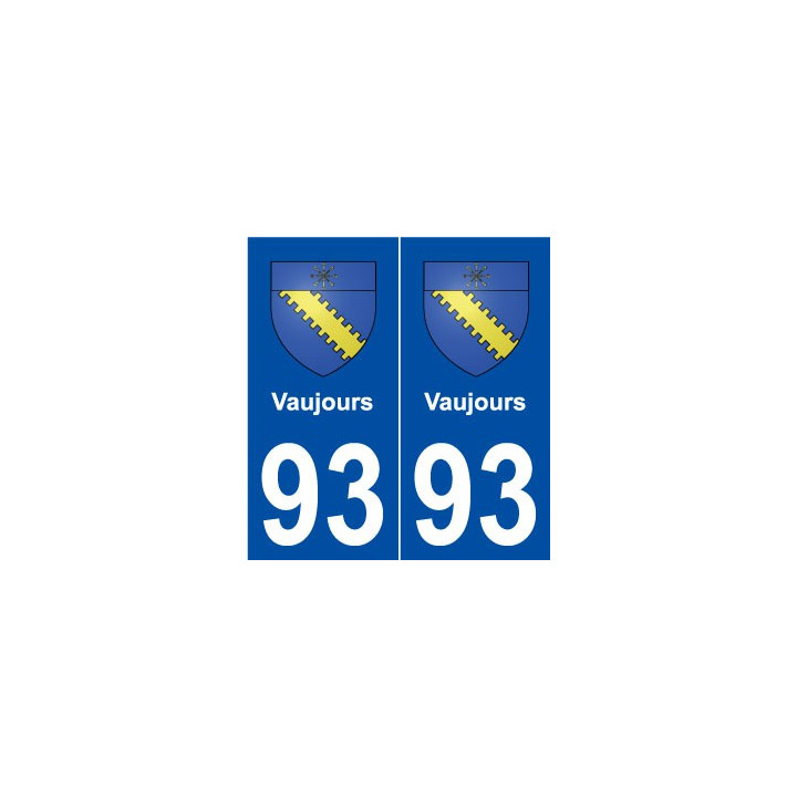 93 Vaujours blason autocollant plaque stickers ville