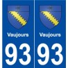 93 Vaujours blason autocollant plaque stickers ville