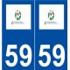 59 Linselles logo autocollant plaque stickers ville