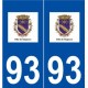 93 Vaujours logo autocollant plaque stickers ville