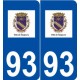 93 Vaujours logo autocollant plaque stickers ville