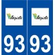 93 Villepinte logo aufkleber typenschild aufkleber stadt