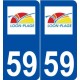 59 Loon-Plage logo autocollant plaque stickers ville