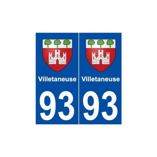 93 Villetaneuse blason autocollant plaque stickers ville