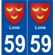 59 Loos blason autocollant plaque stickers ville
