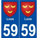 59 Loos blason autocollant plaque stickers ville