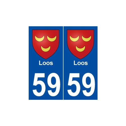 59 Loos blason autocollant plaque stickers ville