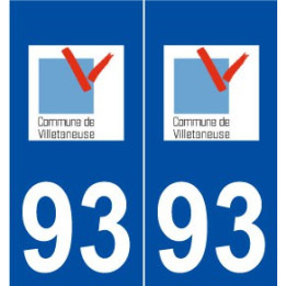 93 Villetaneuse logo autocollant plaque stickers ville