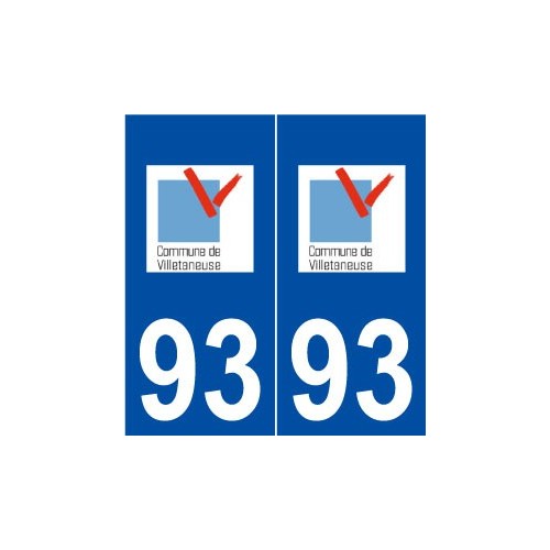 93 Villetaneuse logo autocollant plaque stickers ville