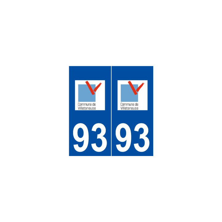 93 Villetaneuse logo autocollant plaque stickers ville