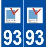 93 Villetaneuse logo autocollant plaque stickers ville