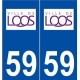 59 Loos logo autocollant plaque stickers ville
