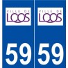 59 Loos logo autocollant plaque stickers ville
