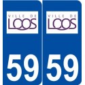 59 Loos logo autocollant plaque stickers ville
