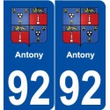92 Antony blason autocollant plaque stickers ville
