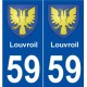 59 Louvroil blason autocollant plaque stickers ville