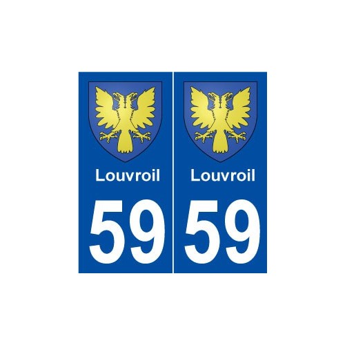 59 Louvroil blason autocollant plaque stickers ville