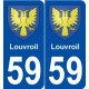 59 Louvroil blason autocollant plaque stickers ville