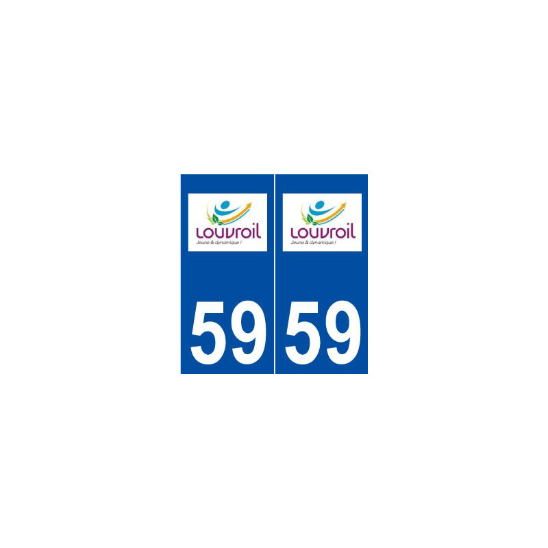 59 Louvroil logo autocollant plaque stickers ville