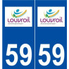 59 Louvroil logo autocollant plaque stickers ville