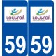 59 Louvroil logo autocollant plaque stickers ville