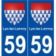 59 Lys-lez-Lannoy blason autocollant plaque stickers ville